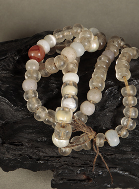 福利清代西藏老琉璃多宝手串男女饰品古珠手链55颗