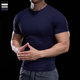 Overbearing muscle fitness training clothes for men, high elasticity, quick drying, breathable sports tights, short-sleeved T-shirt, running sports