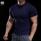 Overbearing muscle fitness training clothes for men, high elasticity, quick drying, breathable sports tights, short-sleeved T-shirt, running sports