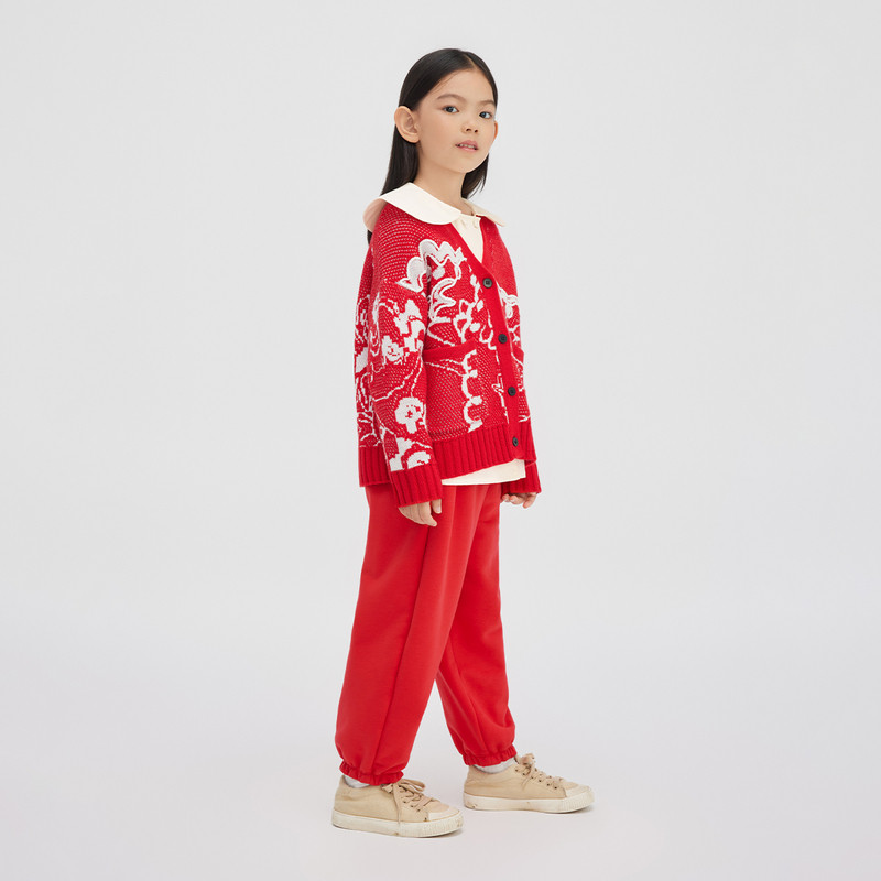 播broadcute童装裤子2024春季新款新年系列男女童休闲裤KER1K927