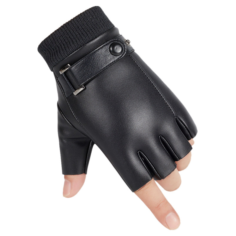 皮手套男秋冬季潮户外加绒保暖触屏骑行开车防水防滑露指半指手套,淘宝优惠券,粉丝福利购,淘宝优惠卷