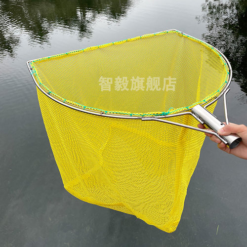 加粗实心钢圈不锈钢抄网头捞鱼网兜大巨物抄网鱼网兜捞虾小鱼配件 - 图2
