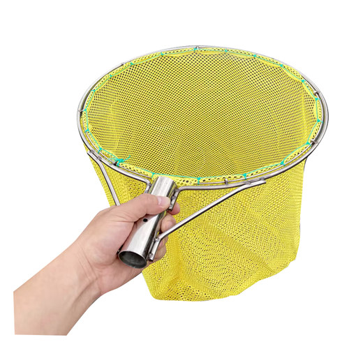 加粗实心钢圈不锈钢抄网头捞鱼网兜大巨物抄网鱼网兜捞虾小鱼配件 - 图3