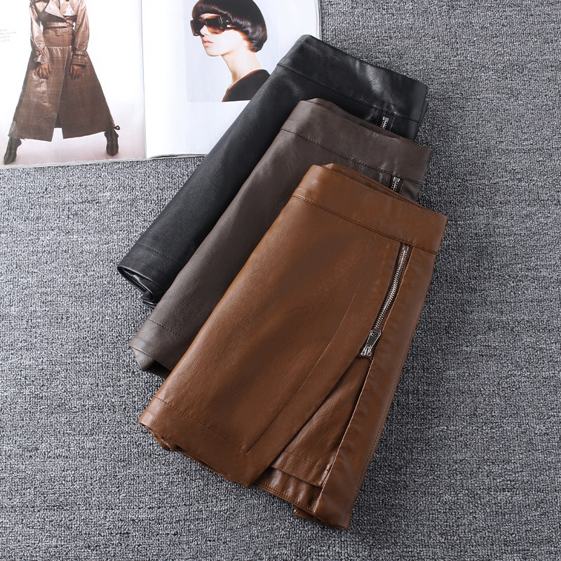 开叉女装爆款2021年秋冬pu皮短裙 佐帕莎半身裙