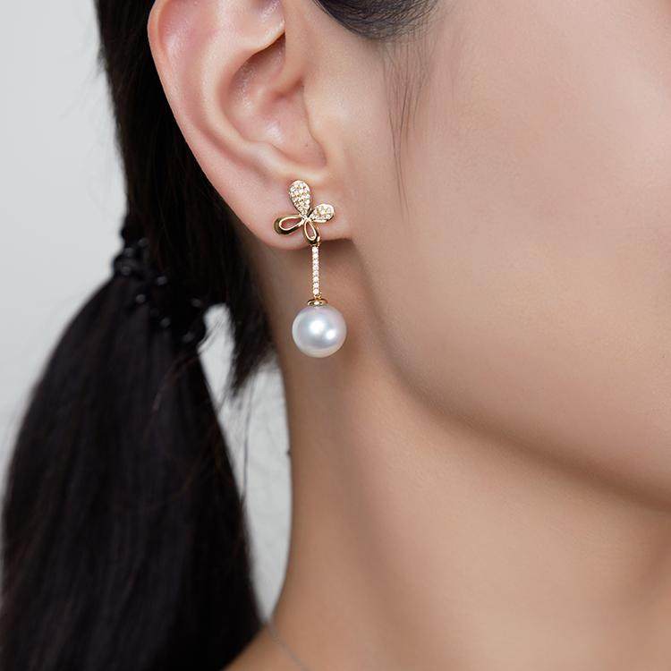 悦甄（直播间专享直降）黑科技插拔扣系列 18K金钻石耳夹蝶怡,淘宝优惠券,粉丝福利购,淘宝优惠卷