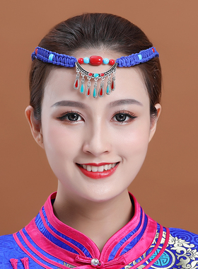 蒙古族头饰女士手工发绳跳舞