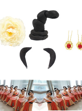 女童汉服敦煌灵蛇一体发髻假发