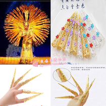 Thousands of hands Guanyin manicure nail cover India belly dance ancient dress Fake Long Armor Jacket Palace Court Ancient Wind Childrens Handmade