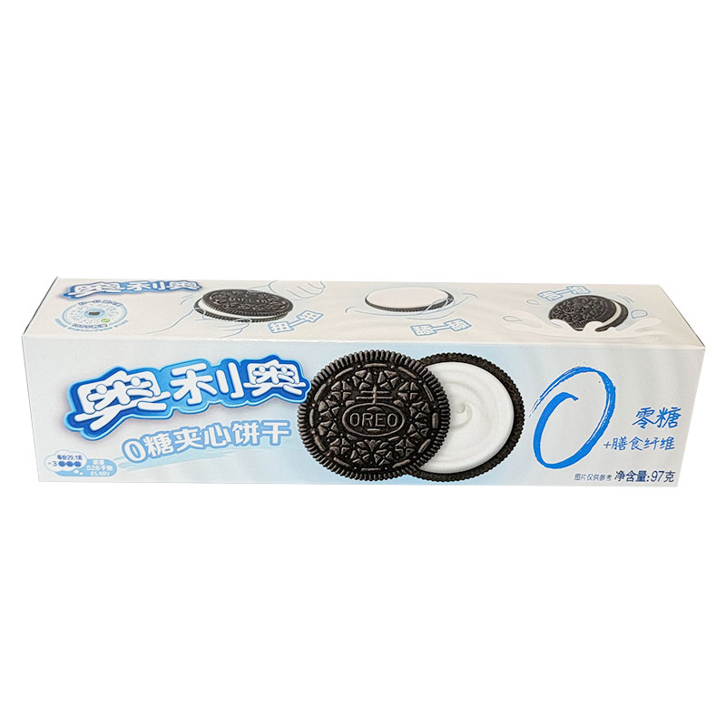 OREO奥利奥0糖夹心饼干膳食纤维盒装97g/320g午后休闲零食品小吃 - 图1