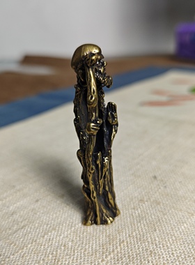 黄铜达摩祖师摆件茶宠工艺品茶桌茶台装饰品办公室桌面小摆件