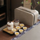 Outdoor camping white porcelain ink quick cup light luxury portable one pot four cup teapot travel tea set storage bag