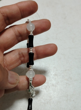 新中式瓷竹节纯手工手链女送闺蜜手饰品铃兰花吊坠手串