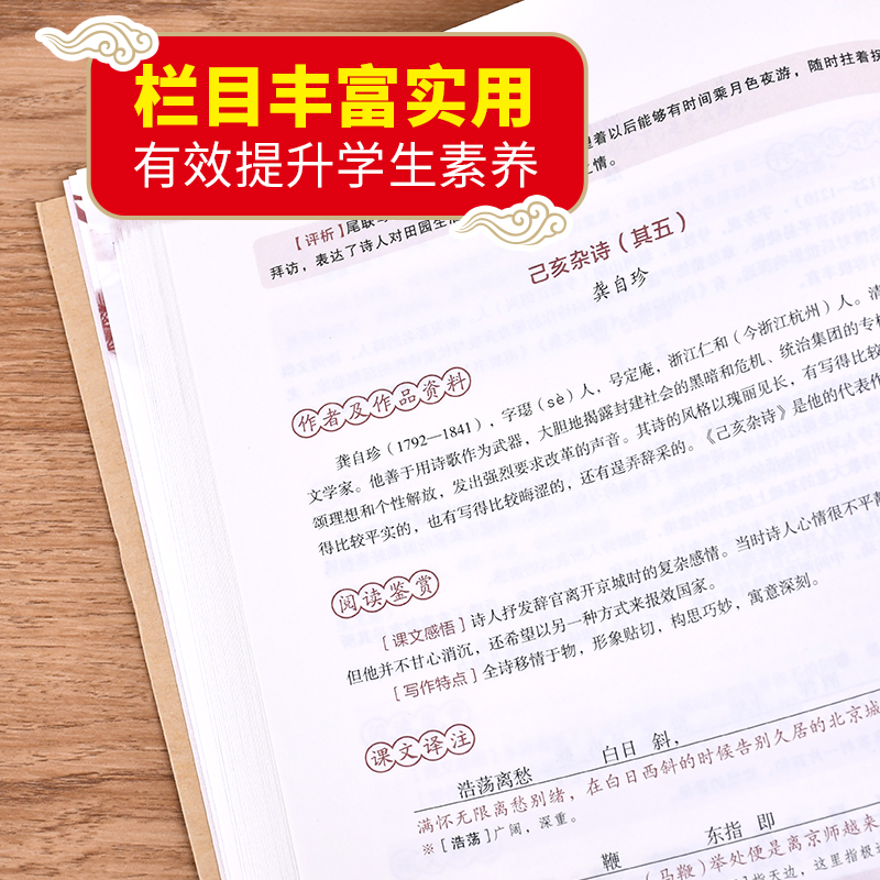 文言文全解一本通初中文言文译注与赏析中学七八九年级语文背诵古诗文翻译解读阅读训练正版人教版初中背诵古诗文138篇赠讲解视频