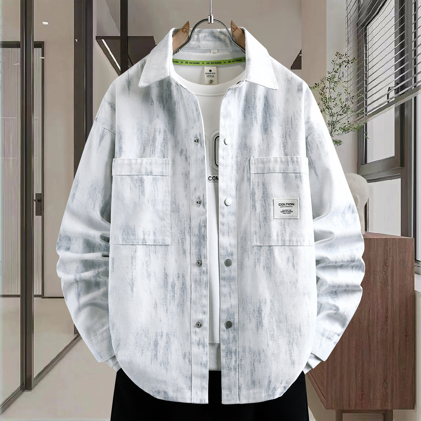 13学生大童潮牌宽松衬衣外套15岁青少年16男孩12春季薄款牛仔衬衫,淘宝优惠券,粉丝福利购,淘宝优惠卷