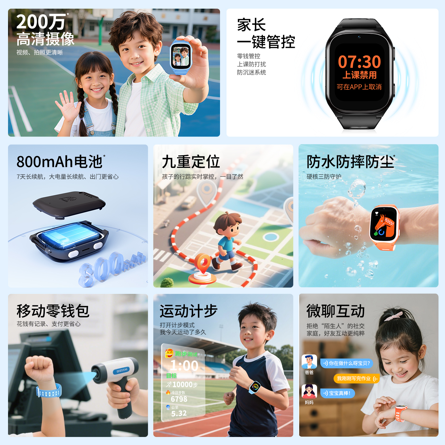 小霸王儿童电话手表新款儿童手表4G全网通定位高清大屏男女孩学生智能电话手表初中生防水官方旗舰正品礼物