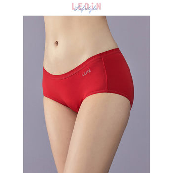 Leding Modal zodiac year underwear ແມ່ຍິງກາງແອວ butt-lifting socks ສີແດງສອງຄູ່ຂອງດອກ blooming ກ່ອງຂອງຂວັນຄວາມຮັ່ງມີ