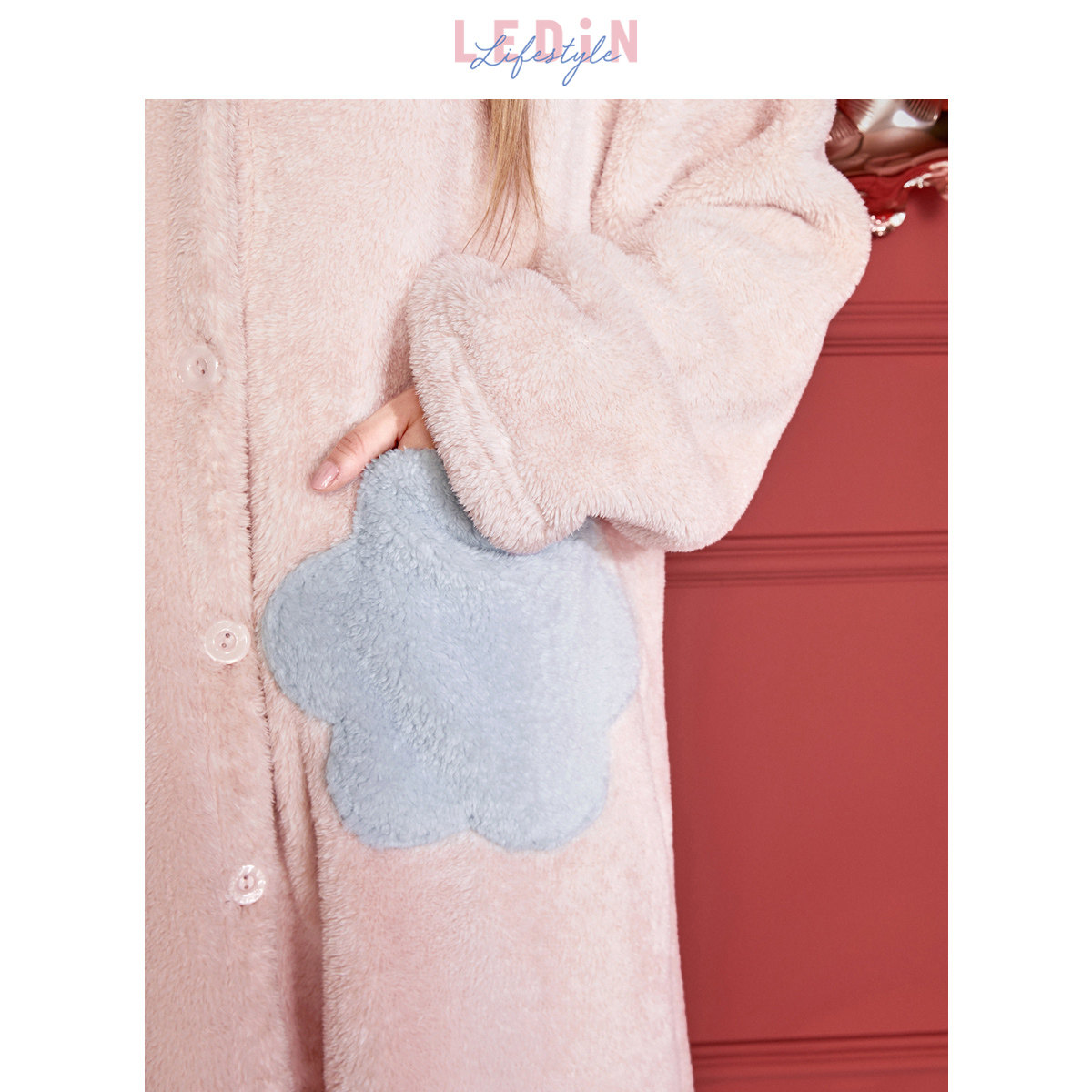 乐町兔耳朵秋冬长款晨袍家居睡袍 乐町内衣睡袍/浴袍