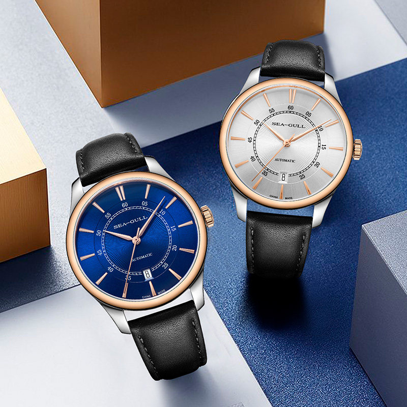seagull海鸥表男士自动机械表防水皮带日历潮流商务男表正品6074