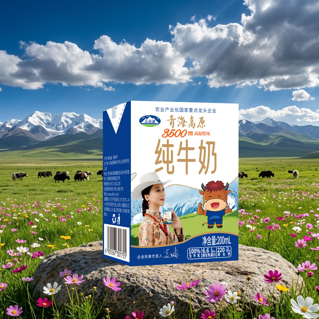 青海湖3500米高原牧场纯牛奶200ml*10盒常温全脂牛奶早餐纯牛奶