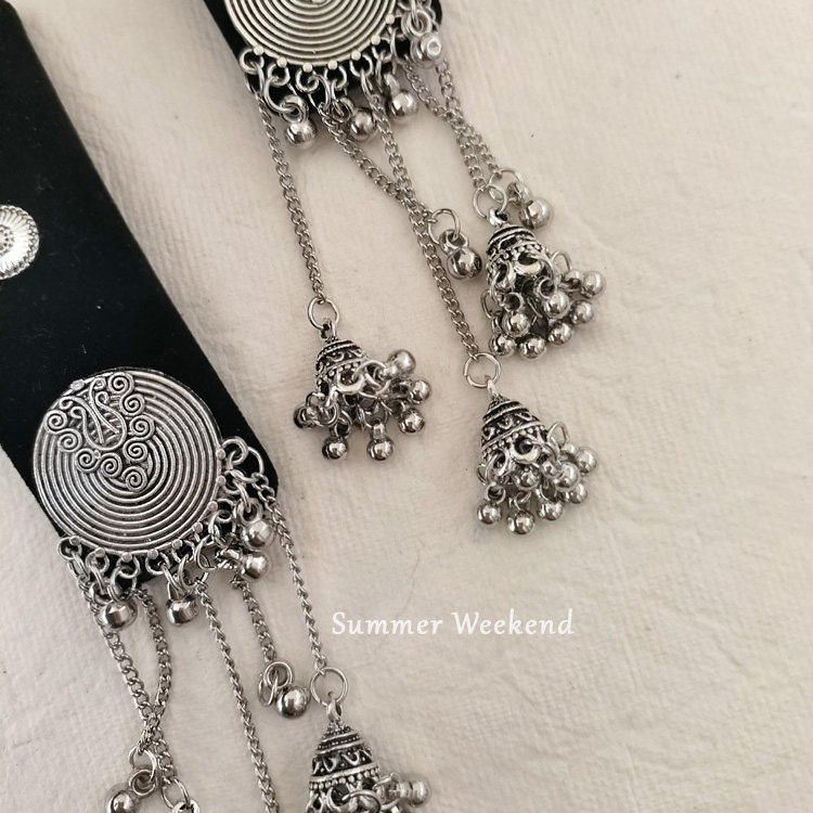 蒙古民族风发饰古风 藏式手工发夹 易梦玲同款边夹流苏发夹 铃铛,淘宝优惠券,粉丝福利购,淘宝优惠卷