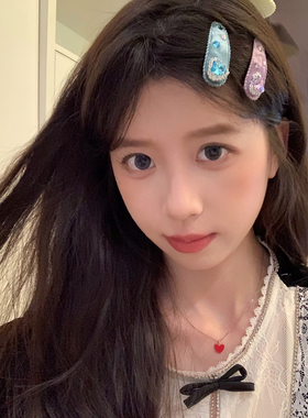 少女心丝绒水钻发夹BB夹