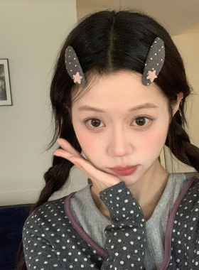 撞色星星针织发夹甜美百搭刘海夹侧边夹子韩系少女发卡发饰头饰品
