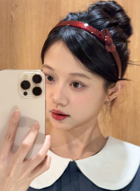 立体醋酸蝴蝶结发箍法式复古玳瑁色压发头箍女高级感发卡外戴发饰