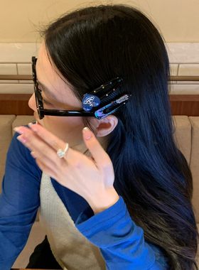 2个装 彩钻星球发夹高级感爱心刘海夹发卡女化妆夹鸭嘴夹发饰新款