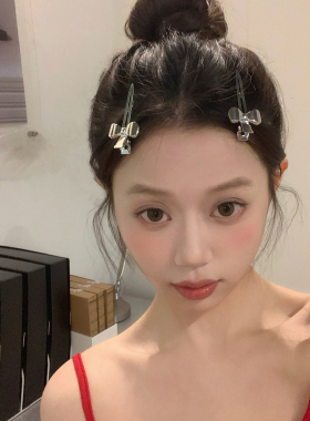 银色金属蝴蝶结发夹碎发刘海夹基础百搭化妆夹洗脸发卡鸭嘴夹发饰