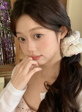 韩国可爱小熊蝴蝶结充棉发圈温柔甜美大肠圈丸子头发绳少女头饰品