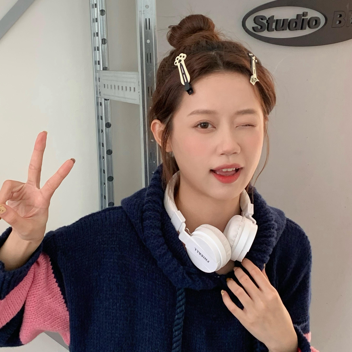 可爱小爪子发夹黑白撞色无痕发卡化妆夹刘海夹碎发夹子2022发饰新_虎窝淘