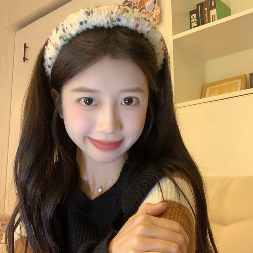 曲奇点点~彩色毛线手工绕织发箍撞色气质百搭网红压发头箍发饰品 - 图3