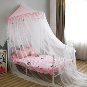 ins Princess style ຜ້າກັນຍຸງເດັກນ້ອຍເພດານ dome bed curtain 1.5m1.8m/1.2m ເຮືອນເດັກຊາຍແລະເດັກຍິງ