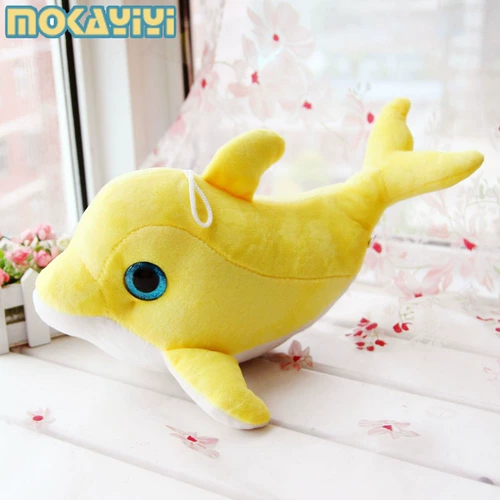 Реалистичная синяя плюшевая игрушка, морская кукла, желтая подушка для сна, дельфин