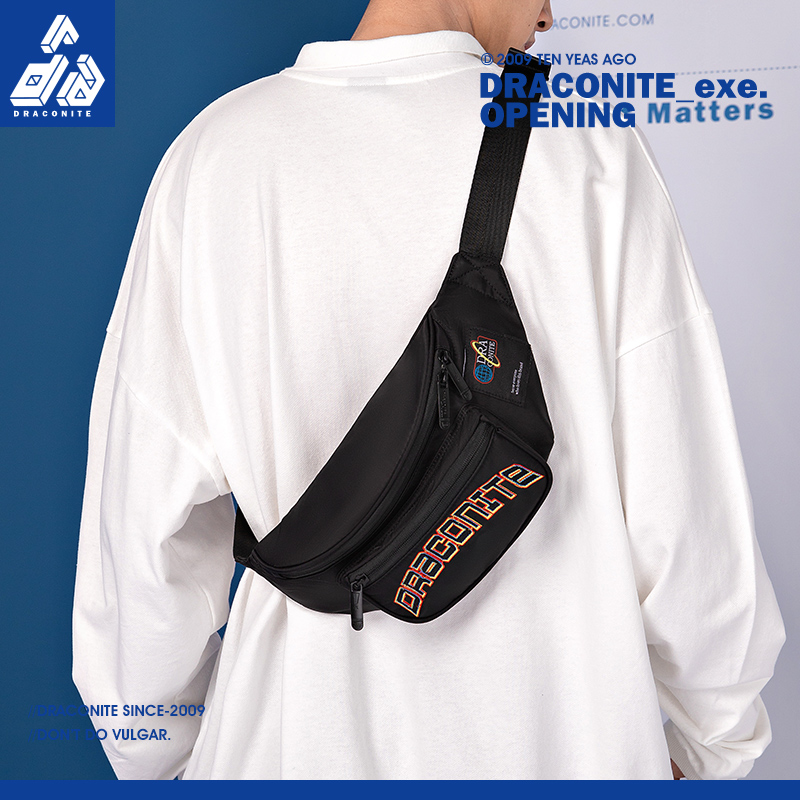 draconite国潮原创个性印花腰包 draconite男士包袋