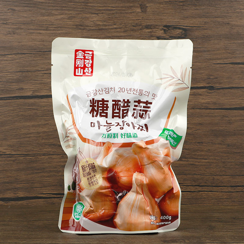 金刚山糖醋蒜腌大蒜头火锅伴侣酸甜蒜头东北腌蒜咸菜下饭菜400g - 图3