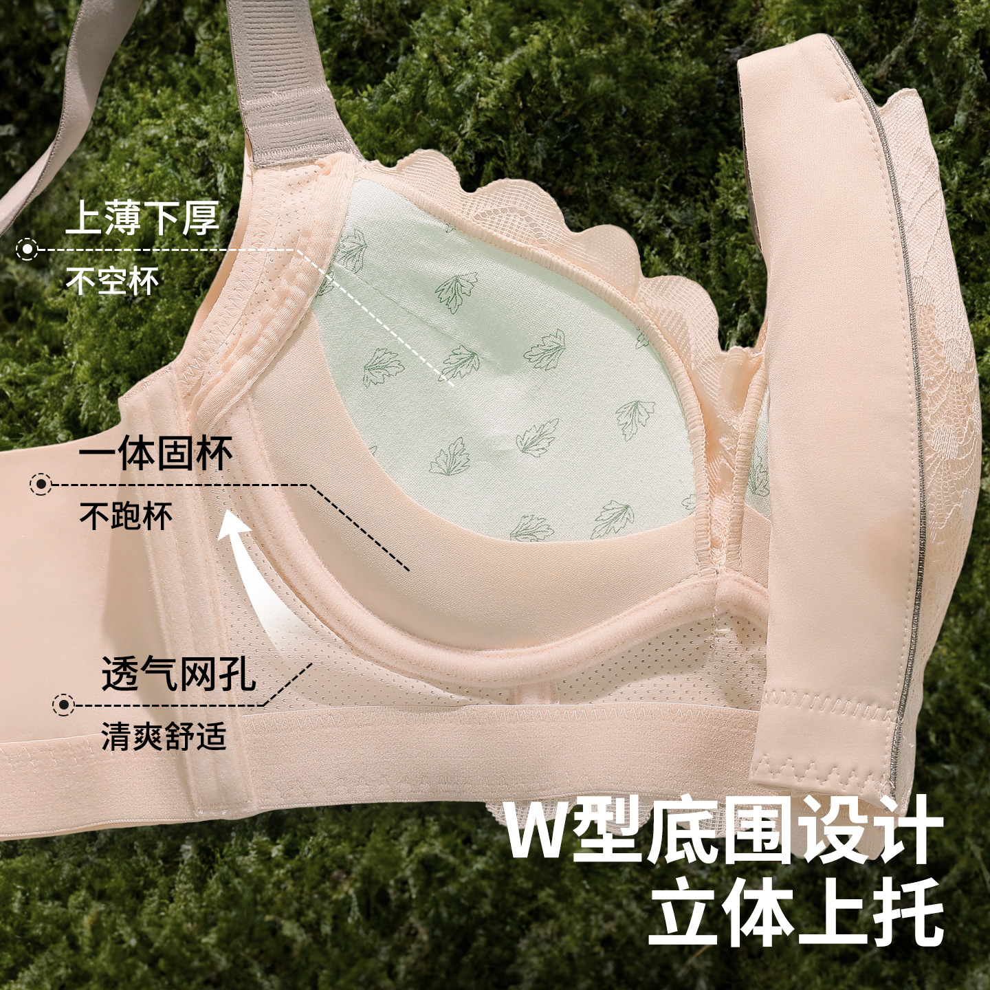 内衣女小胸聚拢无钢圈调整型上托防下垂收副乳性感蕾丝显大文胸罩