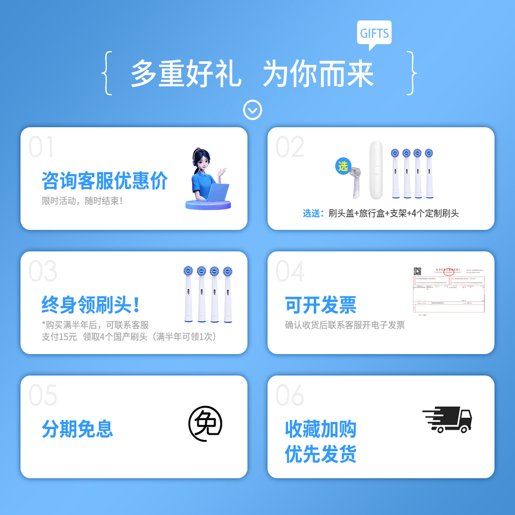 OralB/欧乐B成人小圆头电动牙刷3D软毛情侣成人感应式充电pro1Max - 图0