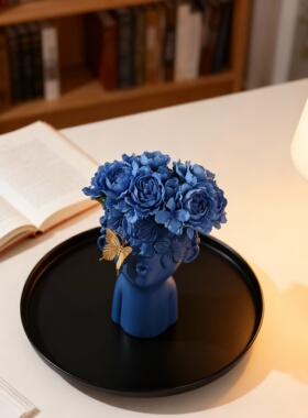 轻奢抽象树脂人物花瓶客厅摆件