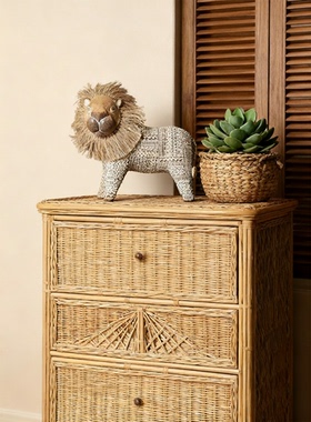 民族风手工树脂浮雕狮子摆件