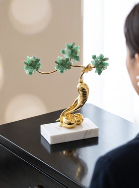 新中式合金发财树桌面摆件礼物