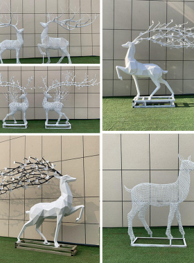 定制户外雕塑不锈钢发光几何