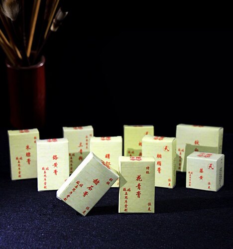 姜思序堂纸盒老包装5克天然矿物质国画颜料特级花青赭石藤黄朱膘 - 图0