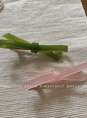 蝴蝶结边夹醋酸可爱温柔发夹侧边