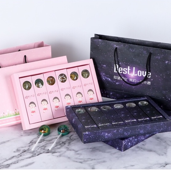 网红手工星空棒棒糖礼盒装抖音零食七夕送女友情人圣诞节生日礼物 - 图0