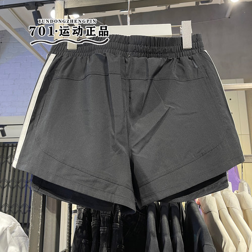 正品ADIDAS阿迪达斯防走光短裤女子二合一健身运动训练短裤JJ3116 - 图0