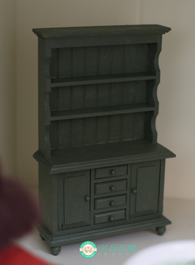 实木微缩娃娃屋家具配件摆件置物架摆件装饰迷你装饰柜收纳柜