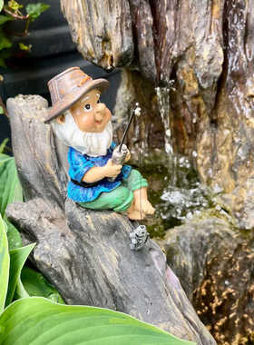 INS出口杂货小矮人工艺品翻窗摆件装饰雕像墙面挂件树脂圣诞老人