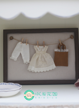 刺绣相框画框手工娃娃玩偶挂件摆件挂小衣服画框娃娃屋杂货