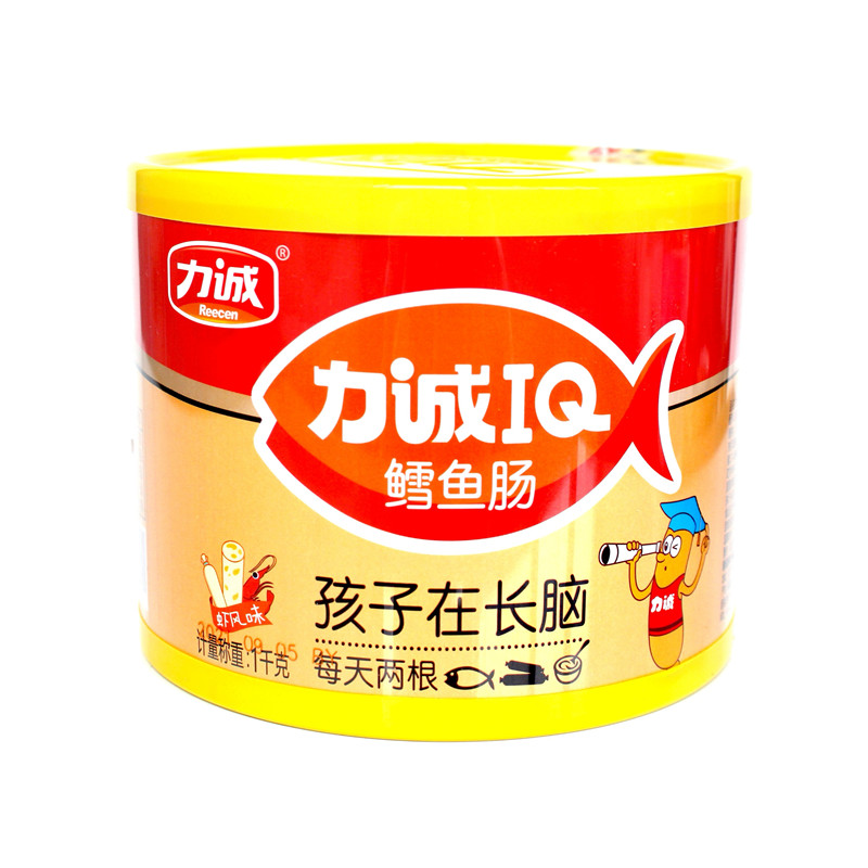 力诚IQ鳕鱼棒鳕鱼肠大桶1000克50支儿童营养深海鱼肉肠零食2斤-图3